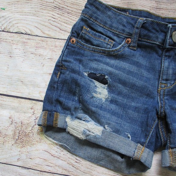 Aeropostale Distressed Midi Denim Shorts - Picture 5 of 10